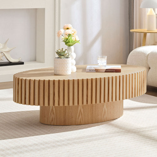 Handgefertigter Couchtisch in Trommelform
