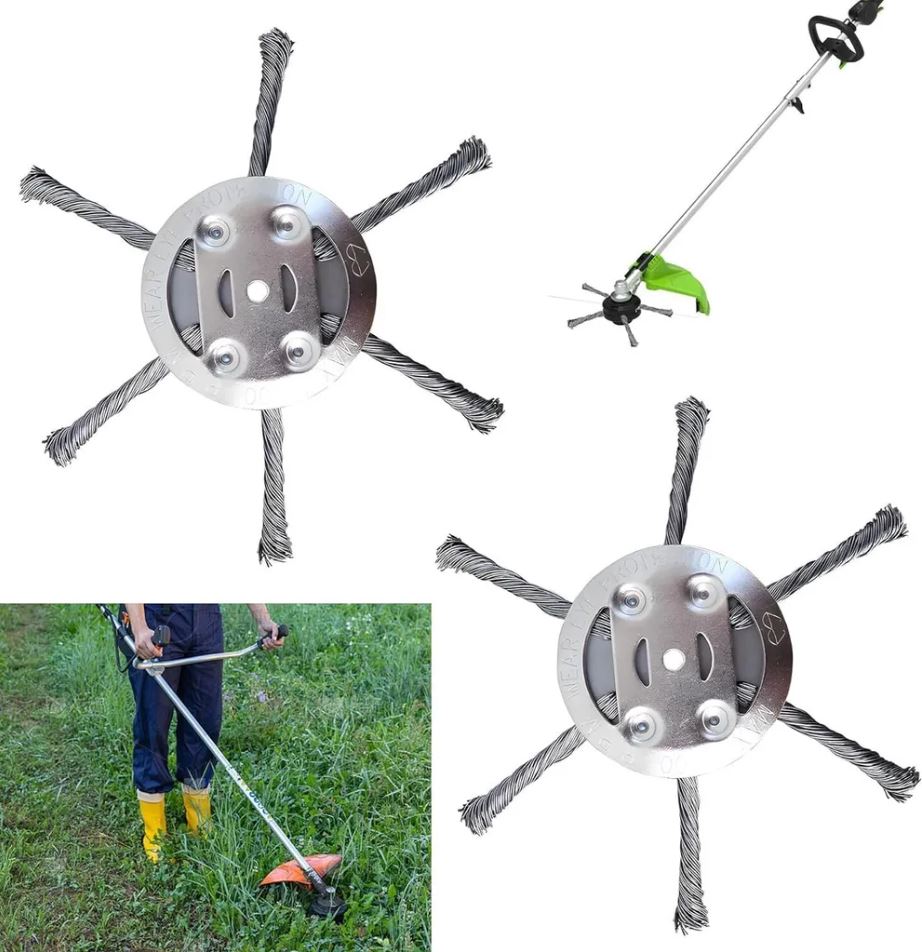 2 Stück Stahldraht Rasentrimmer, Unkrautbürste Für Rasentrimmer, Freischneider Zubehör