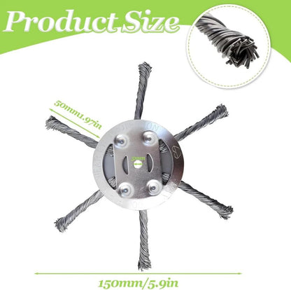 2 Pieces Steel Wire Weed Trimmer Head, Weed Brush for Lawn Mower, Brush Cutter Accessories