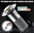 2er-Set Waschbecken-Stöpsel mit Haarfänger, Pop-up Abflussfilter aus Edelstahl mit herausnehmbarem Filterkorb