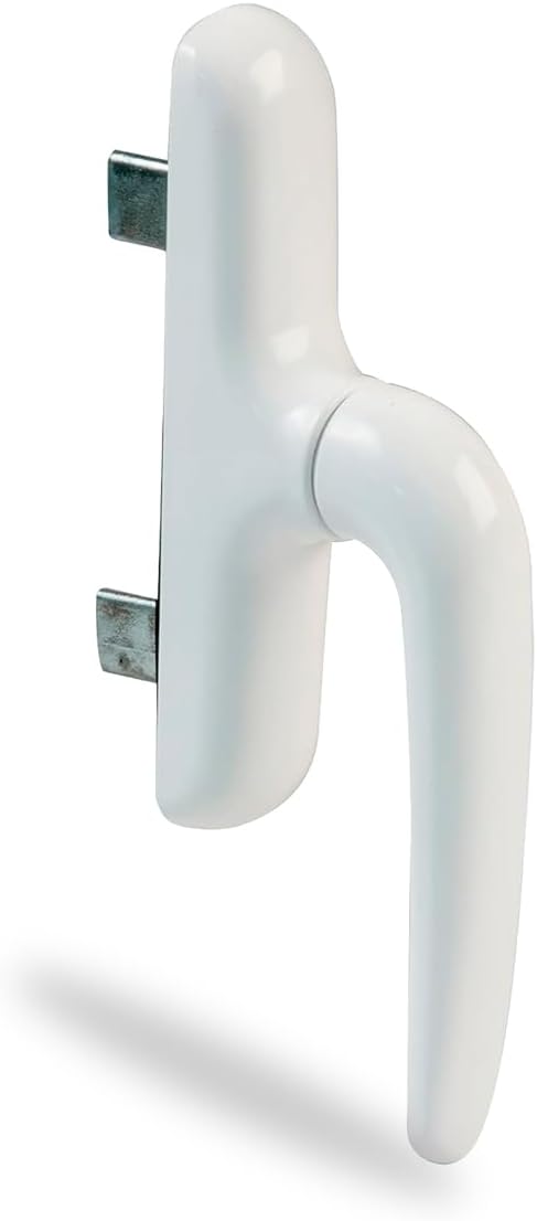 Maniglia per finestre apribili lateralmente - Base in alluminio - Copertura in PVC - Colore nero - Viti nascoste - 172 x 27 x 59 mm - Senza quadrante