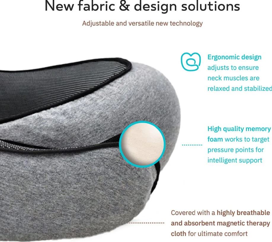 Reise-Nackenkissen, Kinnstützkissen, verstellbares Kissen für Zuhause
