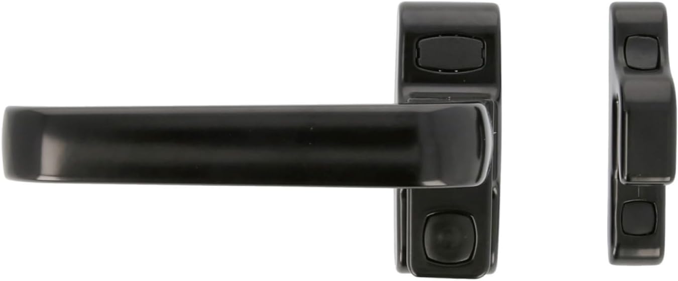 Maniglia di bloccaggio per porte e finestre mod. GAMMA - 122 x 70 mm - Rosetta - Sinistra - Porte interne e finestre - Senza Quadriletto - Alluminio Nero