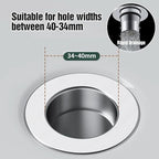 2er-Set Waschbecken-Stöpsel mit Haarfänger, Pop-up Abflussfilter aus Edelstahl mit herausnehmbarem Filterkorb