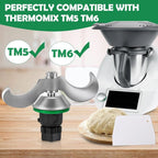 Teigmesser für Thermomix TM6, TM5, Edelstahl Teigmischmesser
