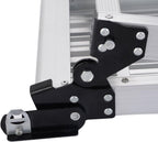 Piattaforma da lavoro in alluminio, pieghevole, con serrature di sicurezza, 150 kg, capacità di carico, piattaforma di lavoro con tappetini antiscivolo, scala per officina, casa, ufficio e