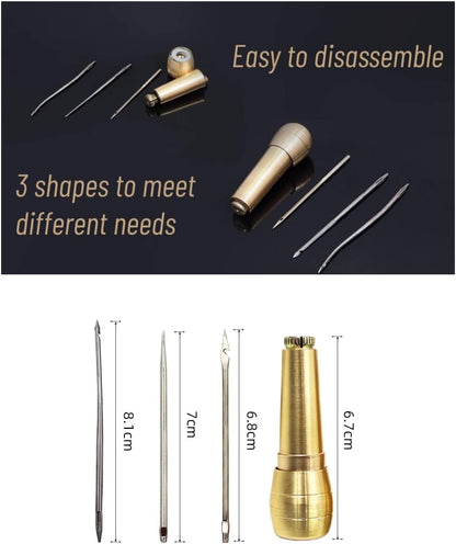 Copper Shoe Repair Holder Cobbler Tools Needle Set for Shoe Sewing
