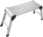 Piattaforma da lavoro in alluminio, pieghevole, con serrature di sicurezza, 150 kg, capacità di carico, piattaforma di lavoro con tappetini antiscivolo, scala per officina, casa, ufficio e