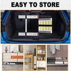 Scala Telescopica in Acciaio inossidabile da 5 m, antiscivolo, Scala Allungabile con 2 Ganci, 13 pioli, Scala multifunzione, facile da trasportare, portata 150 kg, EN131