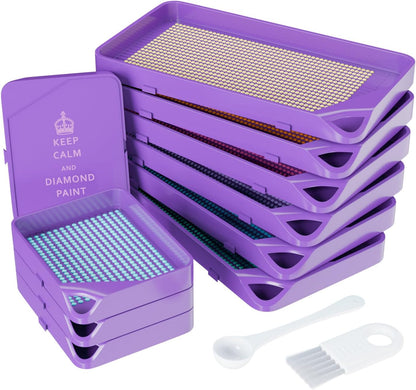 10-Piece Diamond Art Tray Kit for Adults, Stackable, Diamond Painting Accessories and Tools