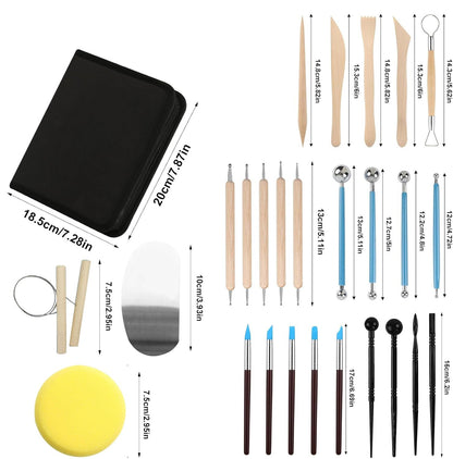 27 Pcs Modeling Clay Tool Kit, Clay Modeling Tools for Sculpting, Polymer Clay Tools