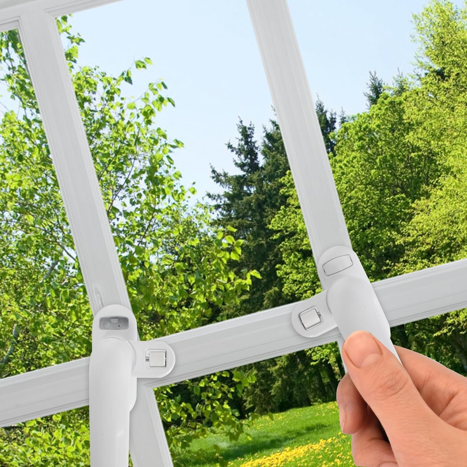 2 Pezzi Maniglia Finestra Alluminio, Maniglia Per Finestra, Maniglie per Finestre in Lega, per Finestra in Acciaio Inox Scorrevole Interno ed Esterno per Porte Finestre