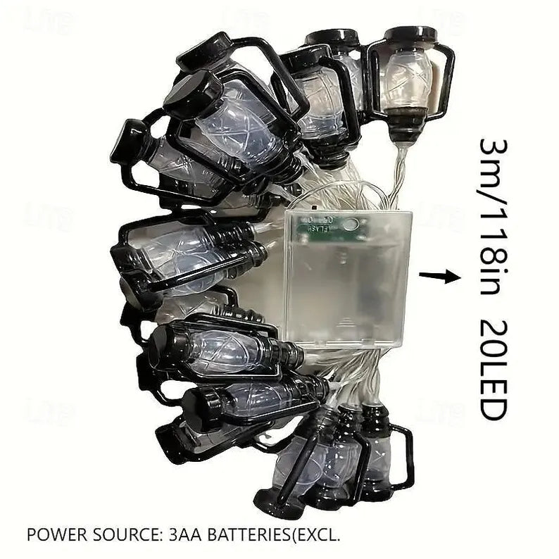 Retro Kerosene Lamps with LED Strings: Home and Garden Decorations
