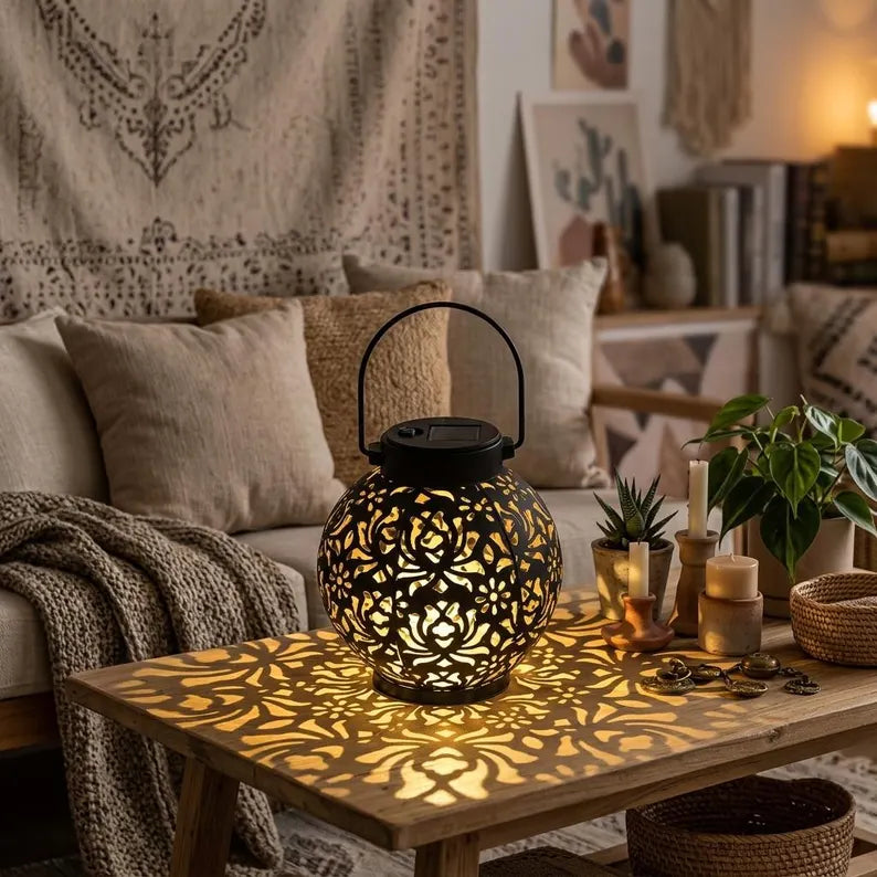 Solar Hanging Lantern Light, Waterproof LED Garden Solar Lights, Solar Pendant Light for Patio, Balcony and Garden