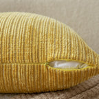 Lot de 2 housses de coussin en chenille jaune 30 x 50 cm