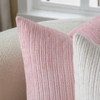 Lot de 2 housses de coussin en chenille rose 30 x 50 cm