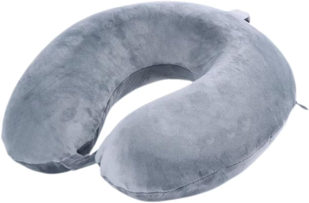 Coussin de voyage en U gris et portable