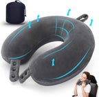Coussin cervical de voyage réglable double face gris