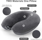 Coussin cervical de voyage réglable double face gris