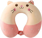 Coussin cervical de voyage en mousse à mémoire motif chat fraise