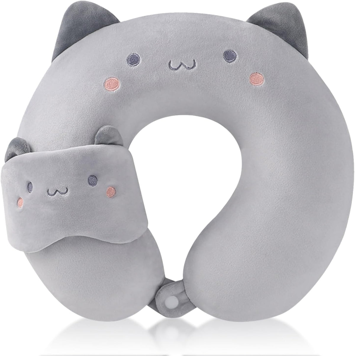 Coussin de voyage à mémoire de forme chat gris